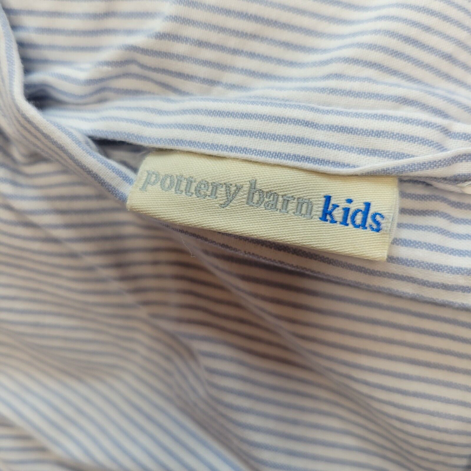 Pottery Barn Kids Sail Boats Standard Pillow Sham Quilted Applique Blue White - Fresh Stock Dated February 2026