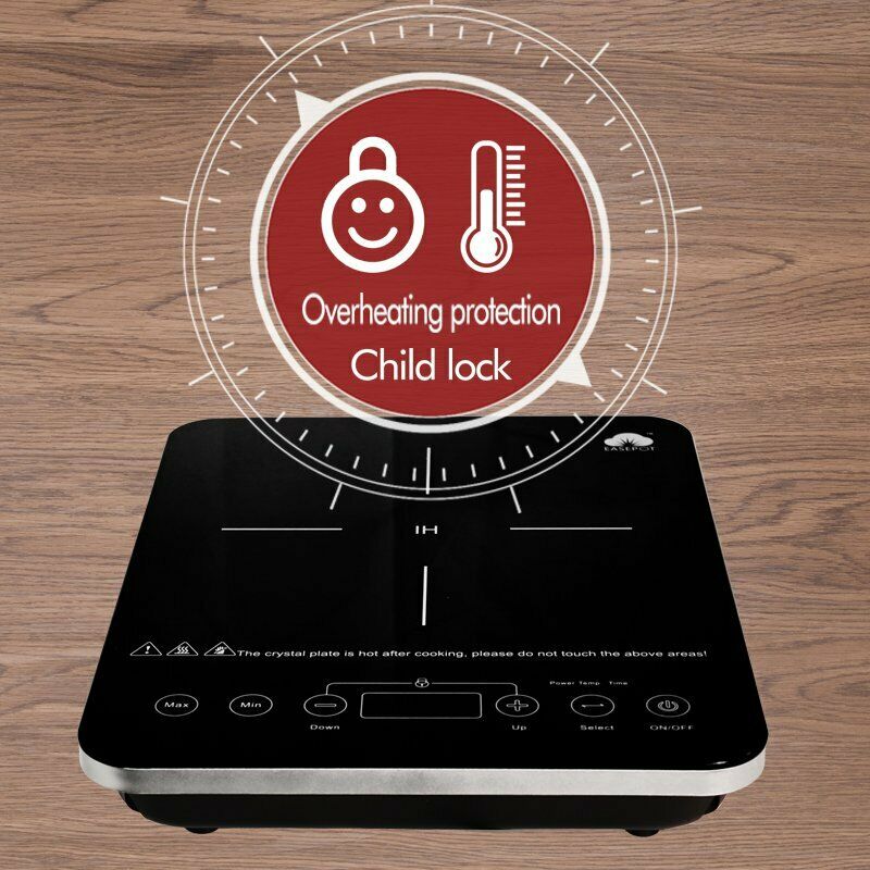 Digital Electric Single Induction Cooker 1800W Portable Burner Cooktop Hot Plate - Fresh Stock Dated December 2025