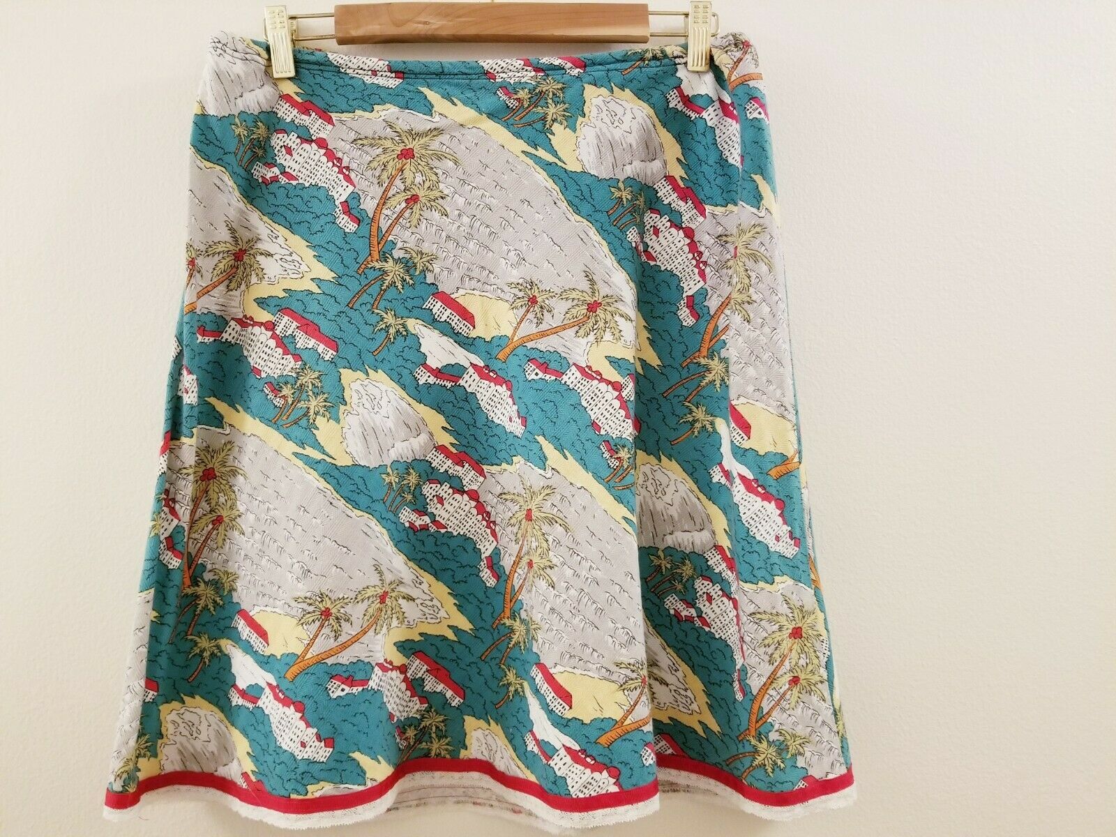 80's Vintage Women's Handmade Green Hawaiian A-Line Skirt - XL - VOLUP - Fresh Stock Dated February 2026