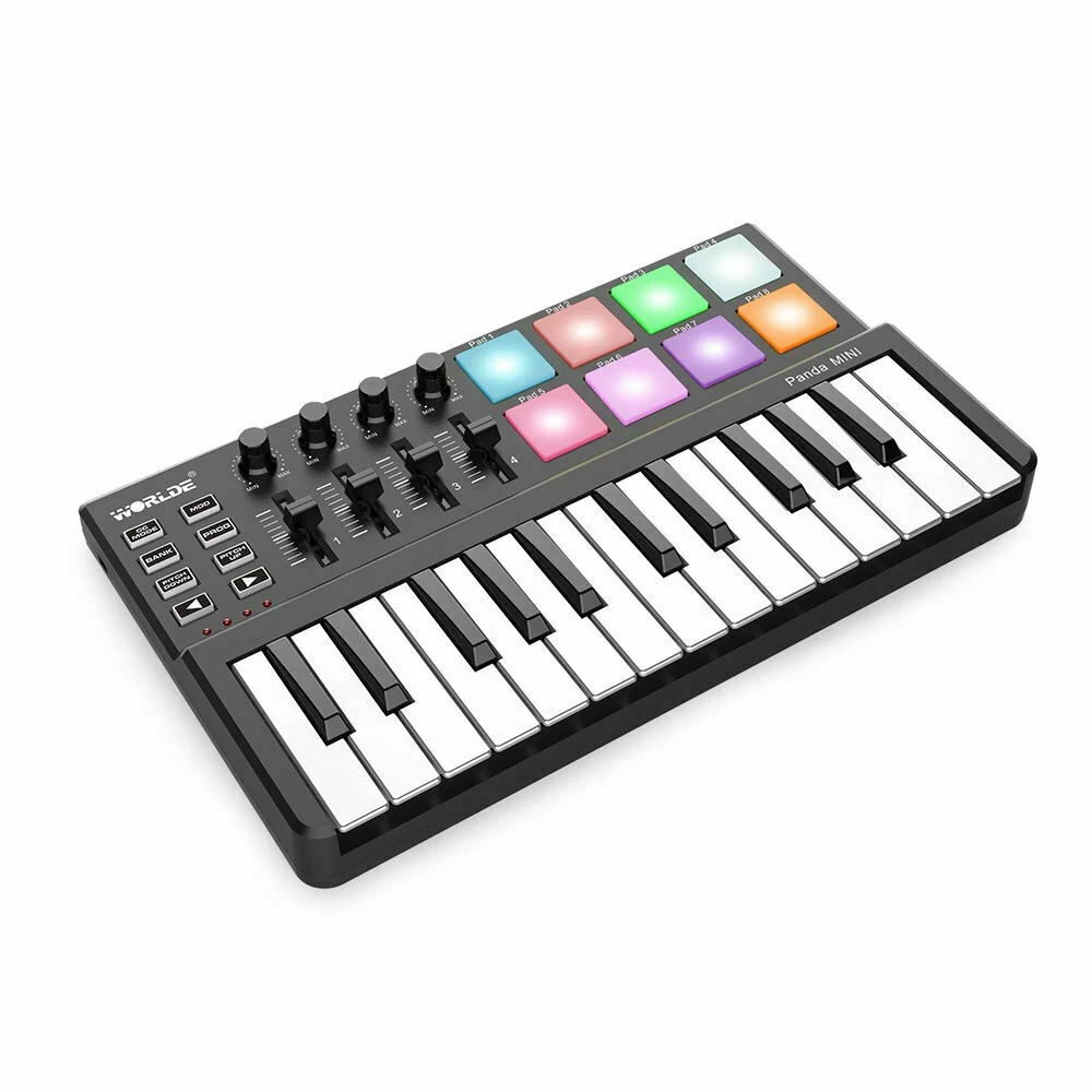 WORLDE Panda MINI 25- Ultra-Portable USB MIDI Keyboard Controller 8 O9N6 - Fresh Stock Dated February 2026