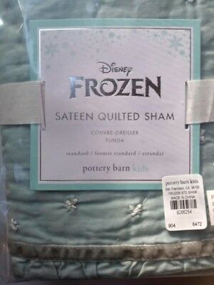 Pottery barn SATEEN QUILTED Disney Frozen Sham blue princess Elsa pillow cover - Fresh Stock Dated December 2025