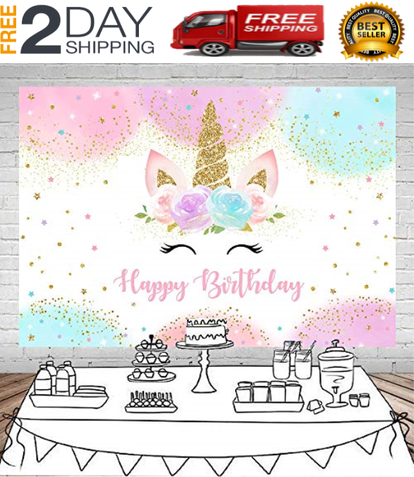 Fondo telon de unicornio para cumpleaños infantiles decoracion party kids backdr - Fresh Stock Dated February 2026