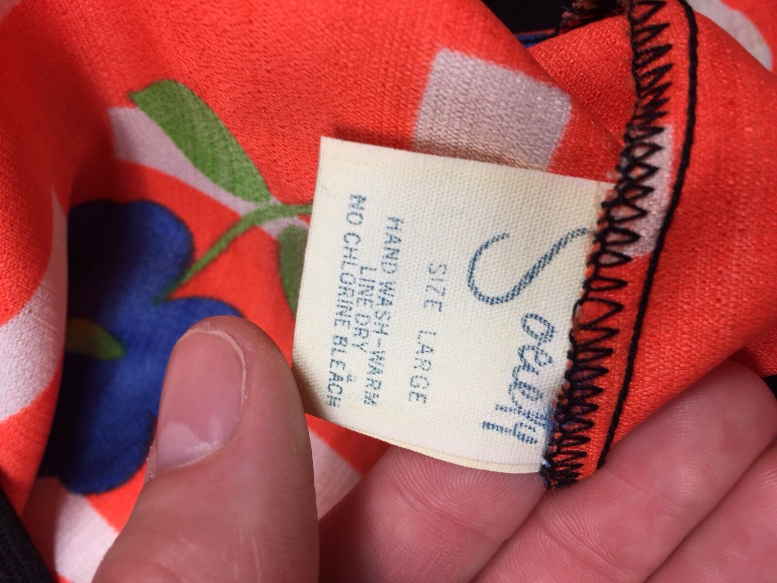 60s Womens Orange Floral Multi Colored Acetate Groovy Maxi Retro Skirt Vintage - Fresh Stock Dated March 2026