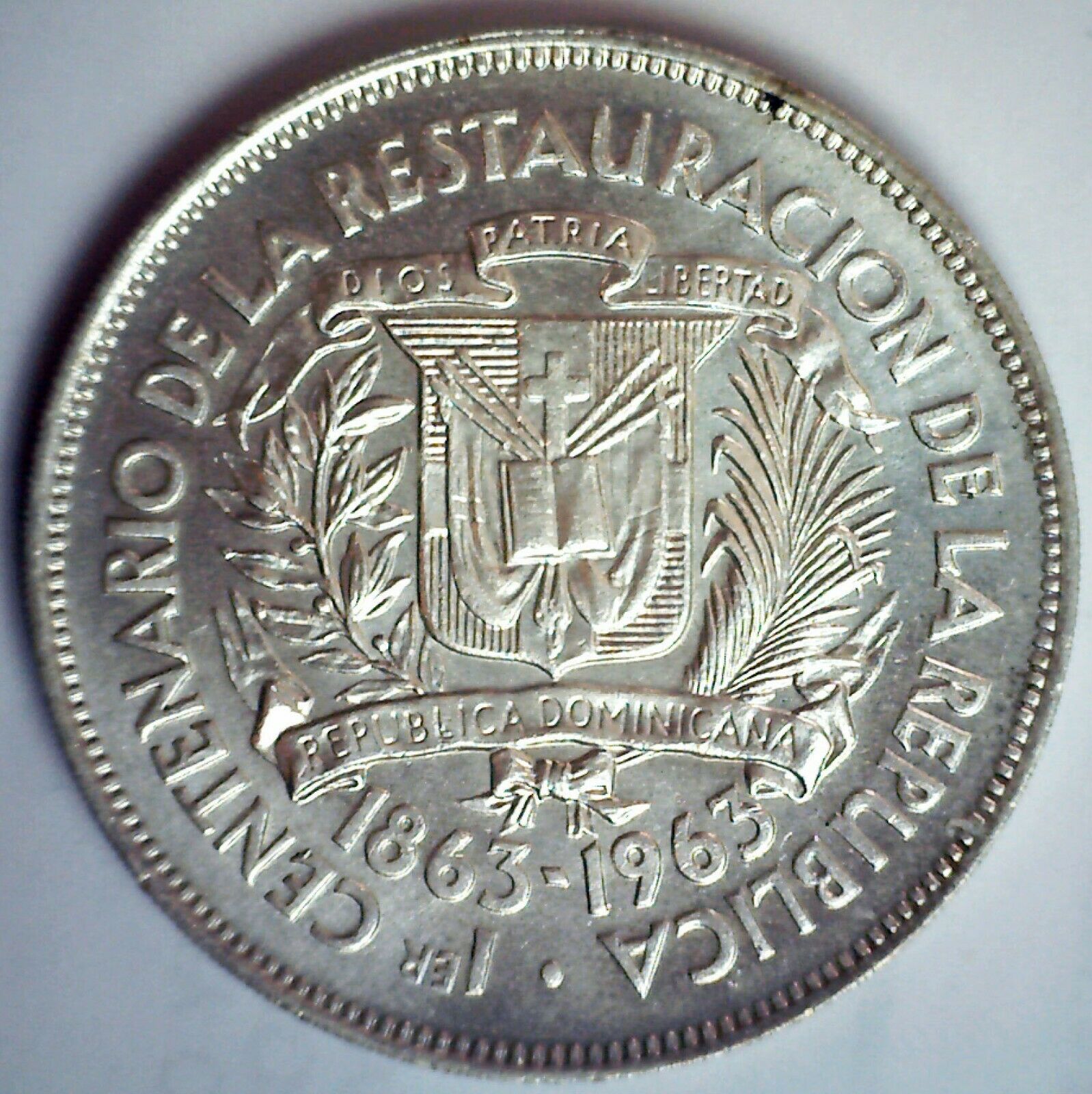 1963 Dominican Republic Silver BU Peso Coin Native Princess 100th Anniversary - Fresh Stock Dated February 2026