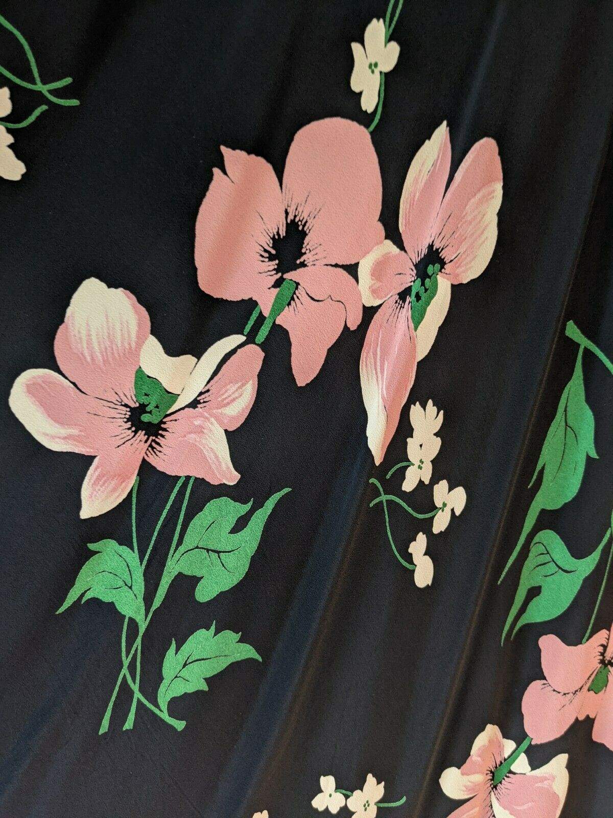 Vintage Ralph Lauren 90's Navy Blue Floral Print Long Maxi Skirt Size 4 - Fresh Stock Dated February 2026