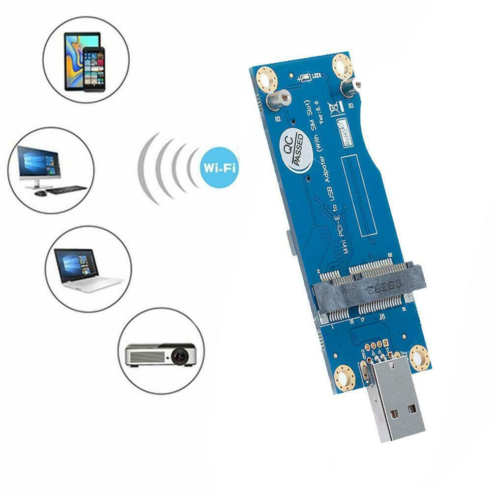 1Pcs Blue Mini PCI-E to USB Converter Adapter Card WWAN Test 3G/4G Module - Fresh Stock Dated December 2025