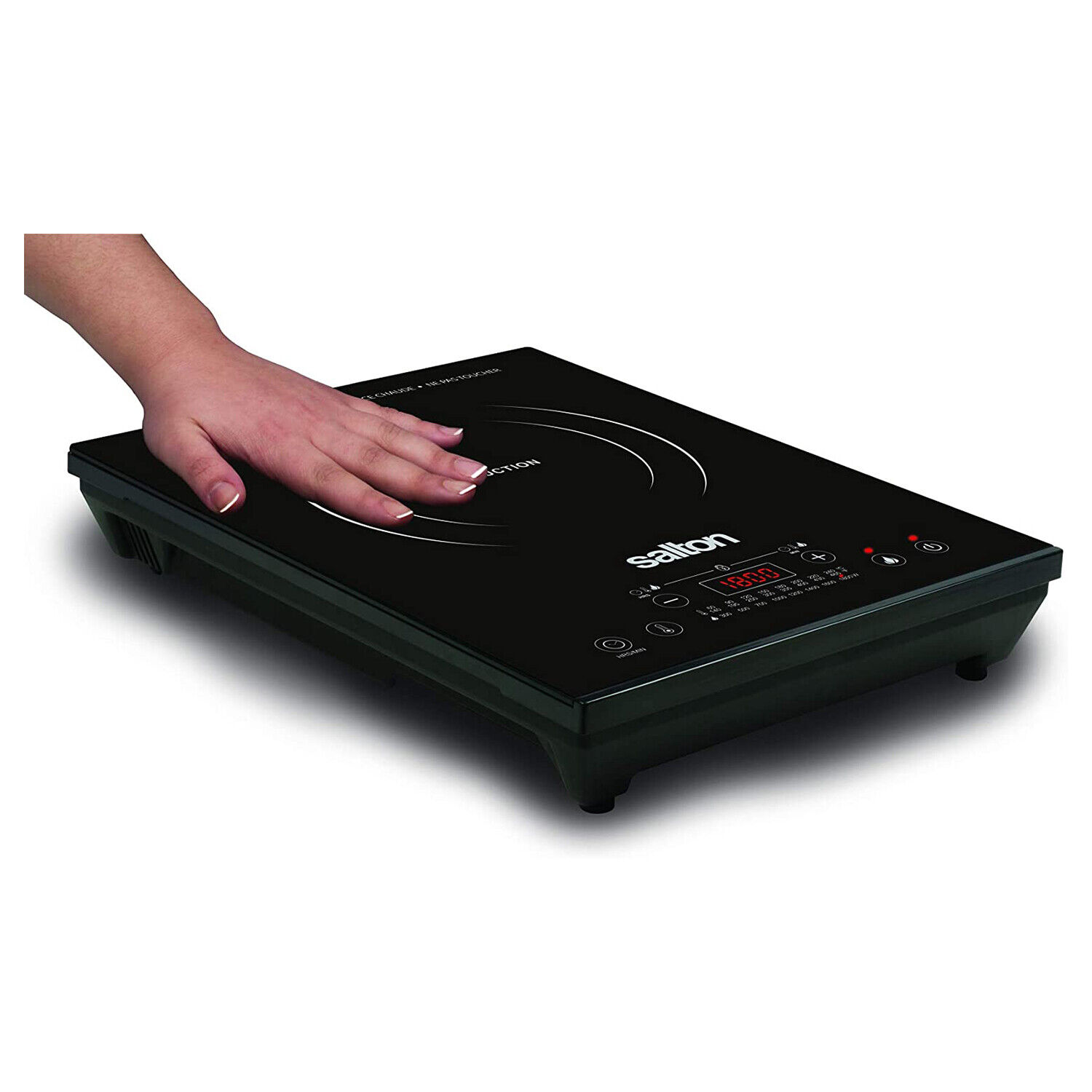 Salton Portable 1800W 8 Setting Induction Cooktop Burner w/ Timer (Open Box) - Fresh Stock Dated February 2026