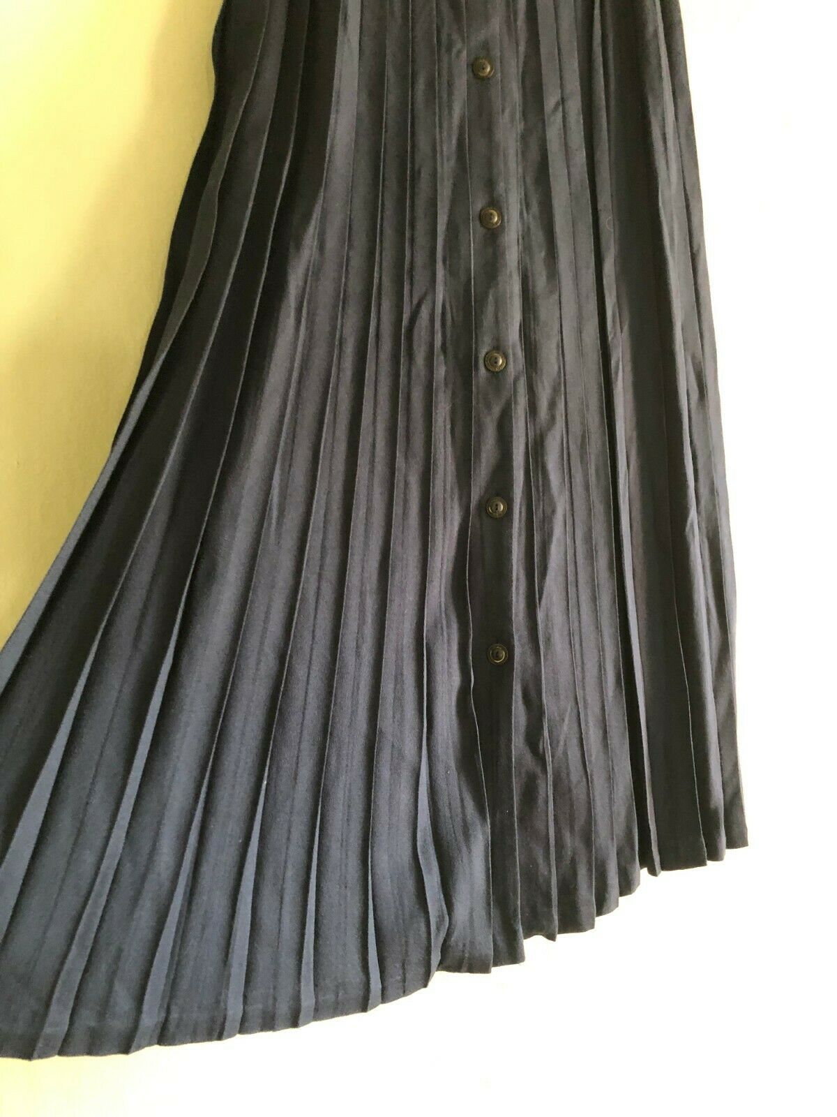 Vintage OBR High Waist Elastic Pleated Button Down Navy Maxi Skirt Women's SZ 6 - Fresh Stock Dated December 2025