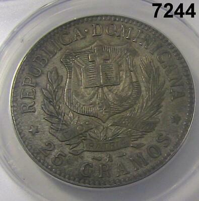 1897 A PESO DOMINICAN REPUBLIC ANACS CERTIFIED EF40 SCARCE DATE! #7244 - Fresh Stock Dated February 2026