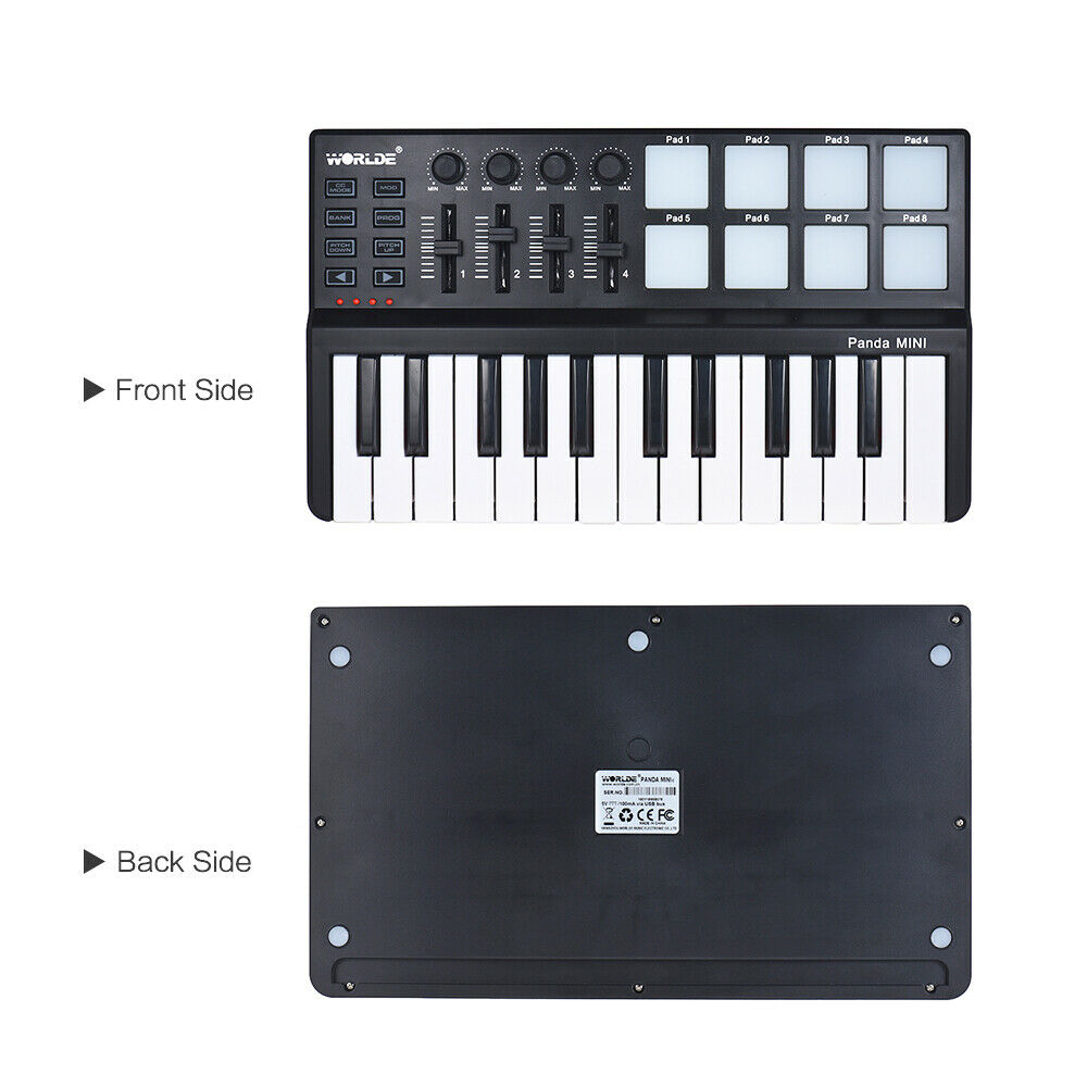 WORLDE Panda MINI 25- Ultra-Portable USB MIDI Keyboard Controller 8 O9N6 - Fresh Stock Dated February 2026