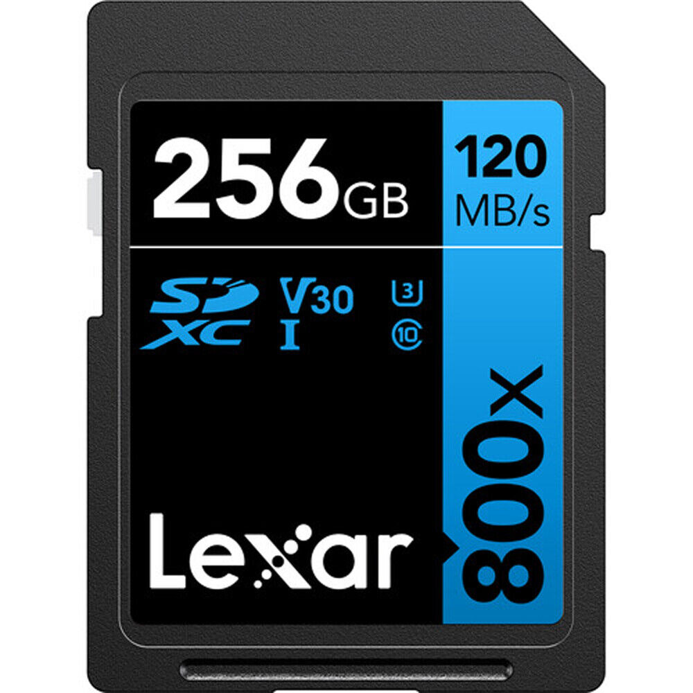 Lexar 256GB High-Performance 800x UHS-I SDHC Memory Card BLUE with Reader Bundle - Fresh Stock Dated February 2026