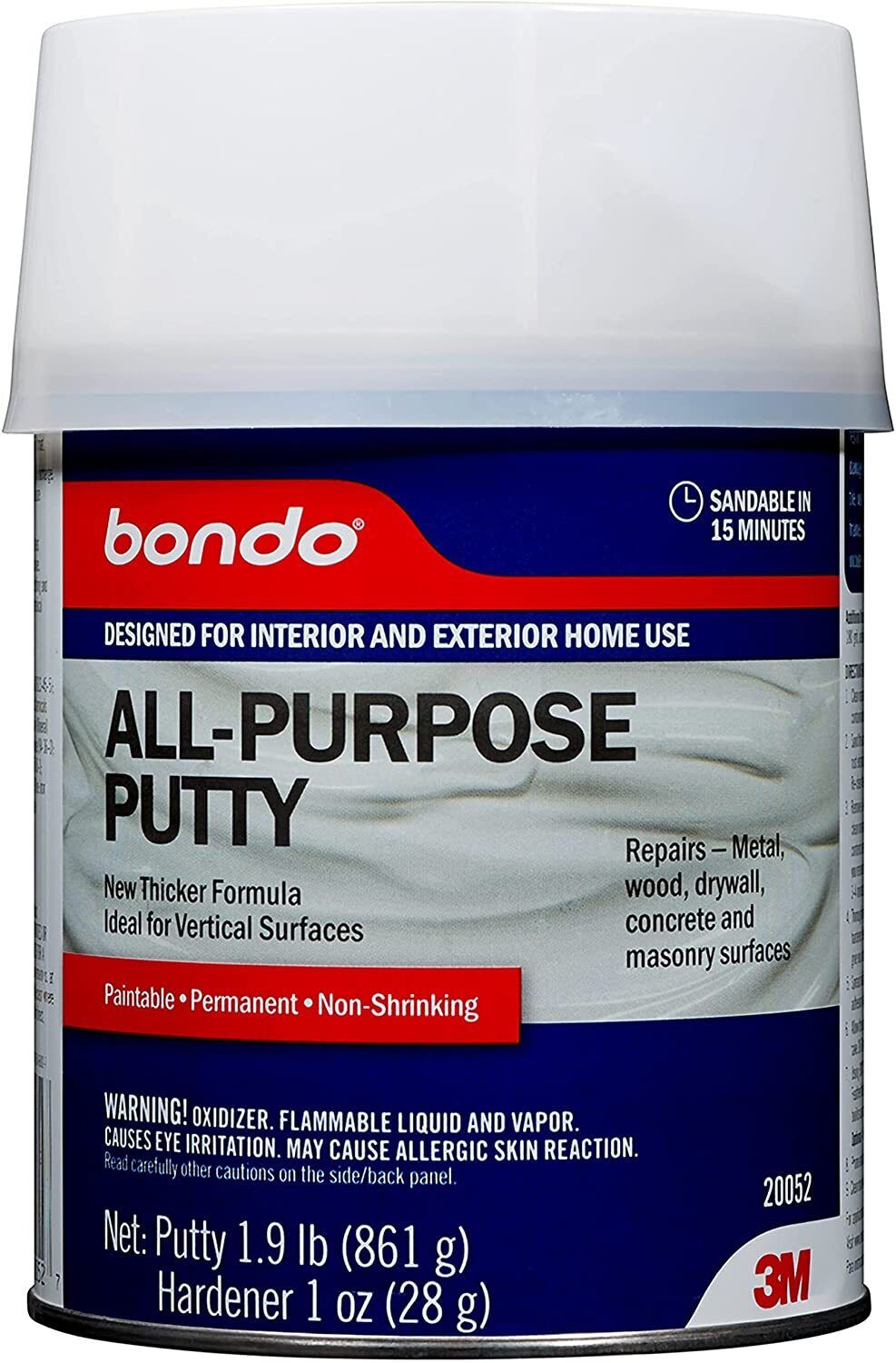 Bondo All-Purpose Putty Designed for Interior and Exterior Home Use Paintable... - Fresh Stock Dated February 2026