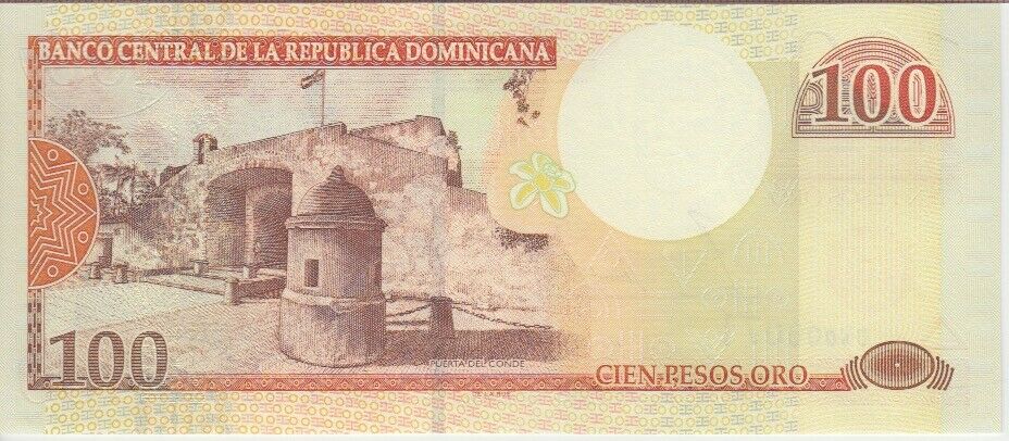 DOMINICAN REPUBLIC  P. 171a 100 PESOS, 2001 ONE YEAR TYPE  PREFIX BW, UNC - Fresh Stock Dated December 2025
