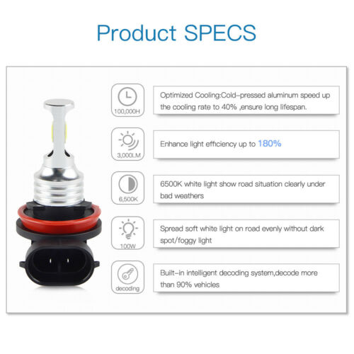 Bevinsee H9 LED Headlight Bulb For Suzuki GSXR1000 GSX1300R Hayabusa 2008-2017 - Fresh Stock Dated February 2026