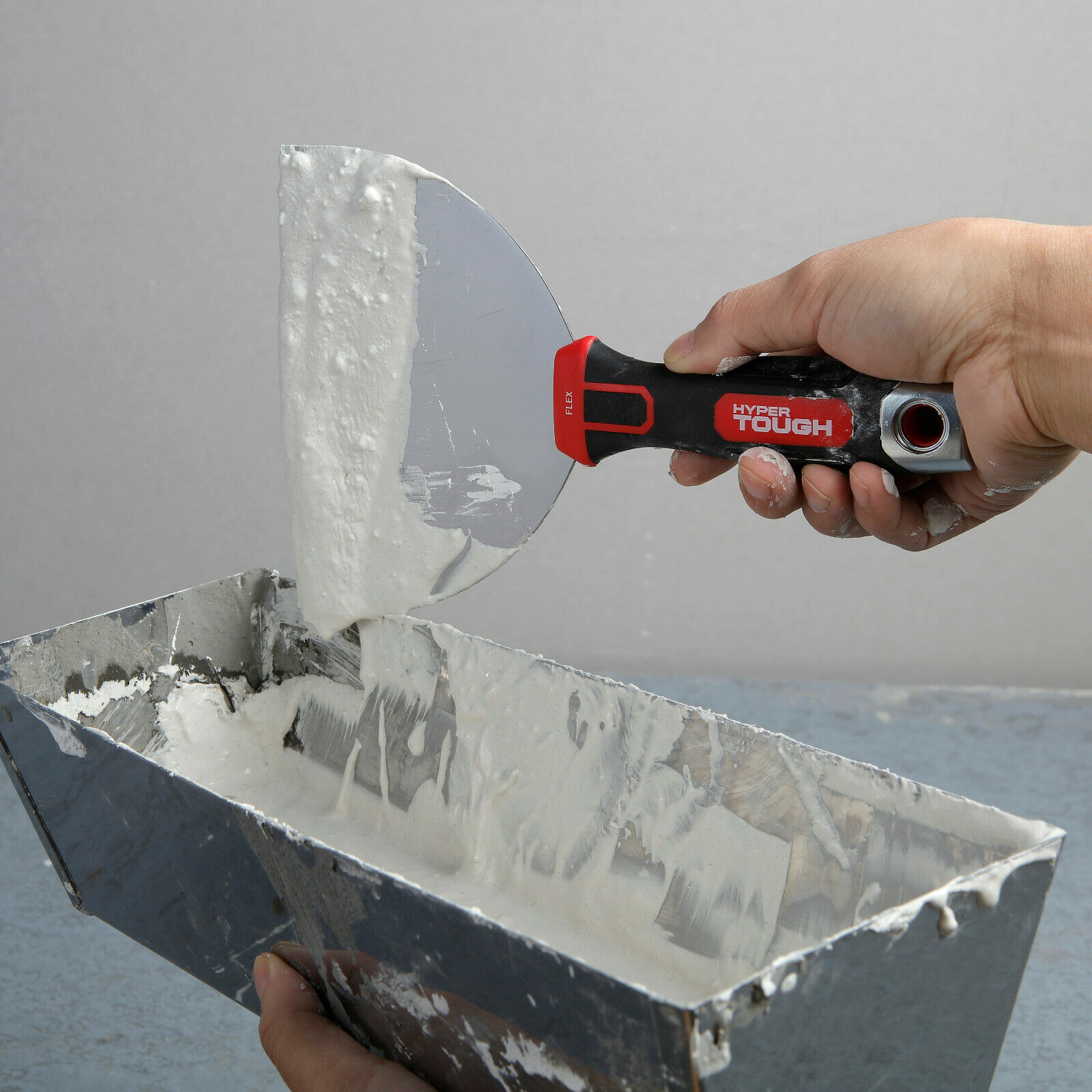 Hyper Tough 6-INCH FLEX PUTTY KNIFE Flexible Blade, Soft Grip, Hammer End TOOL - Fresh Stock Dated February 2026