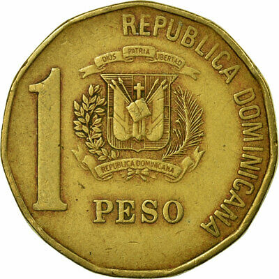 [#696809] Coin, Dominican Republic, Peso, 1997, EF(40-45), Brass, KM:80.3 - Fresh Stock Dated December 2025