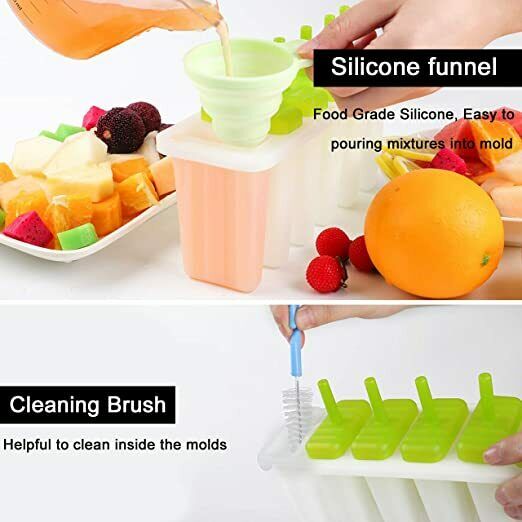 Upgrade Popsicle Molds Sets 6 Ice Pop Makers Reusable Ice Lolly Cream - Fresh Stock Dated December 2025
