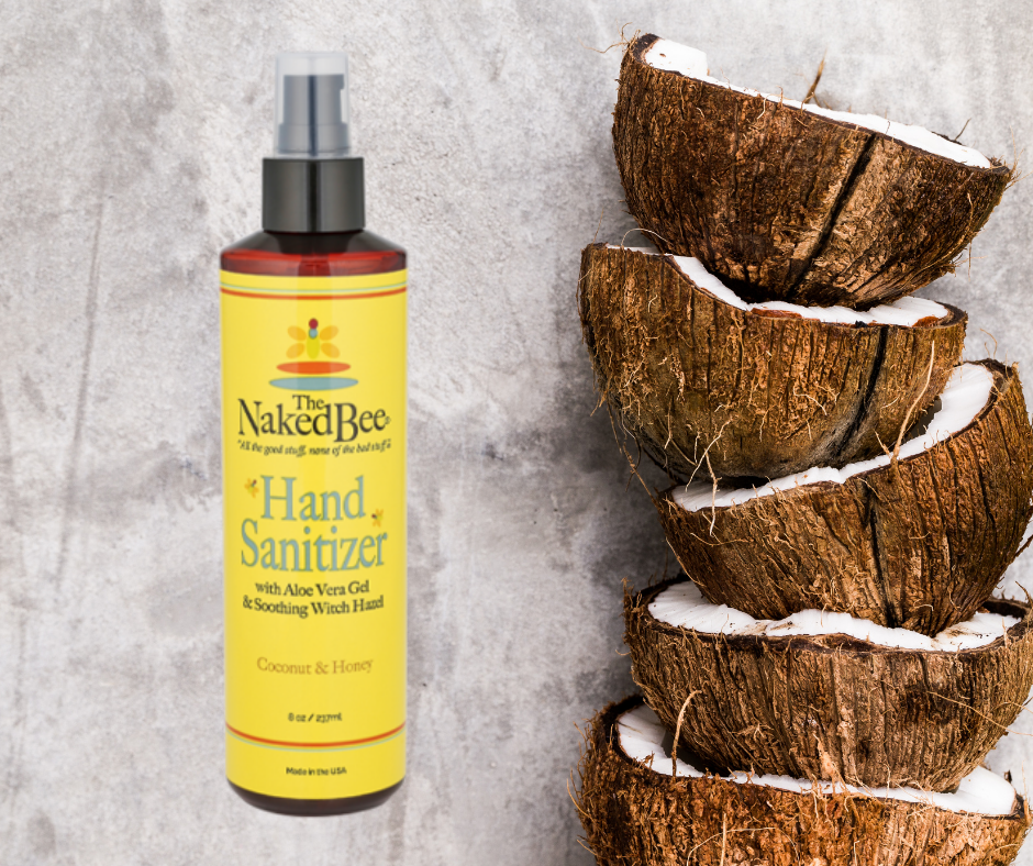 The Naked Bee Hand  Sanitizer Coconut & Honey 8 oz  Large Size Pump USA - Fresh Stock Dated February 2026