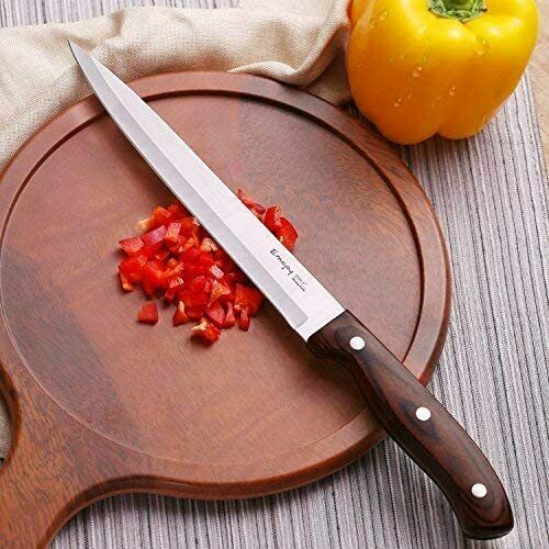 Knife Set with Block, 6 Pcs Kitchen Knives Set with Wood Block, Stainless Steel - Fresh Stock Dated December 2025