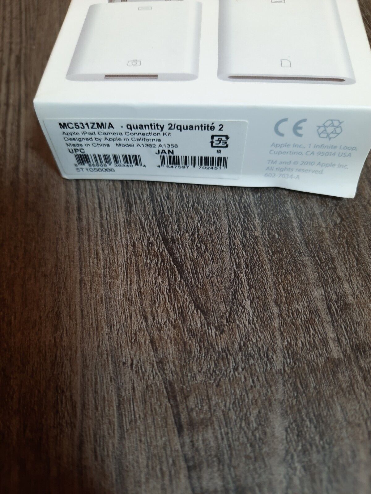 APPLE IPAD CAMERA CONNECTION KIT ADAPTERS Model A1362 A1358 GENUINE - Fresh Stock Dated February 2026