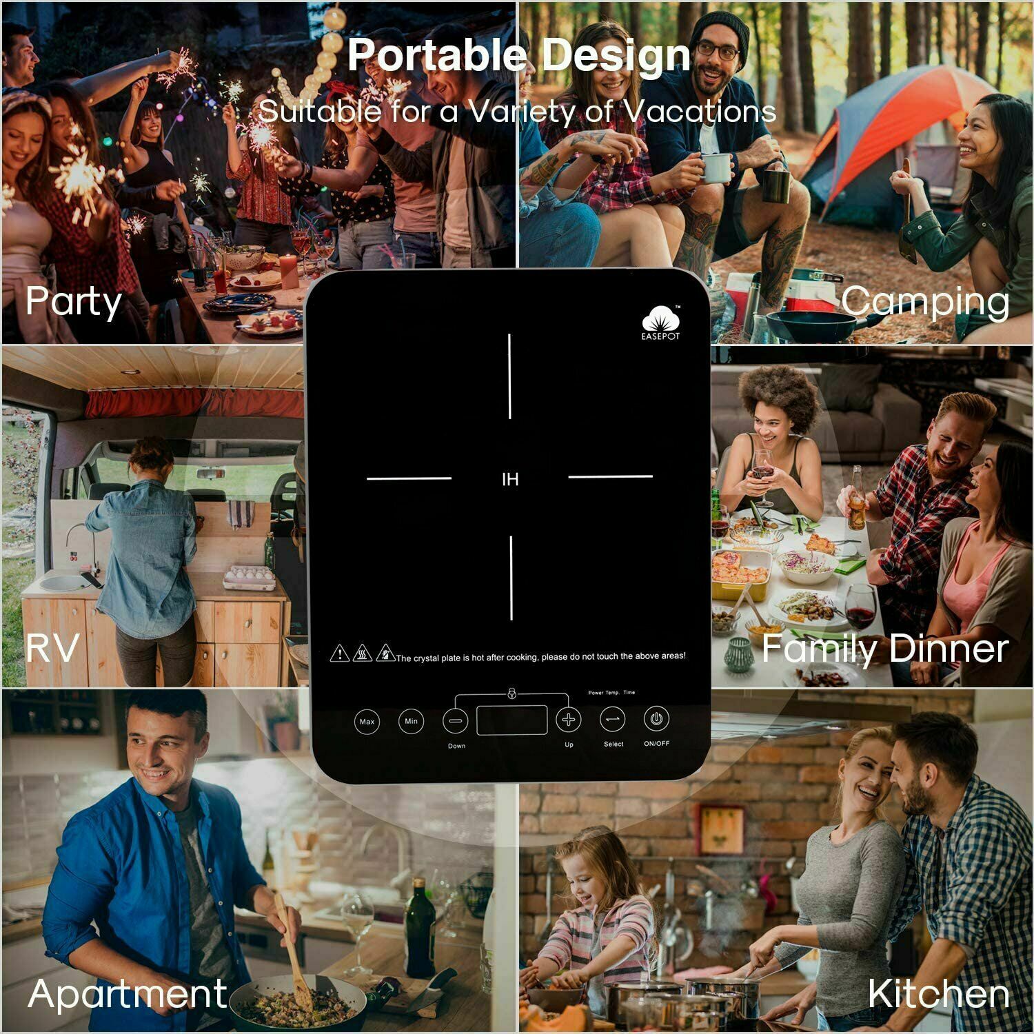 Digital Electric Single Induction Cooker 1800W Portable Burner Cooktop Hot Plate - Fresh Stock Dated December 2025