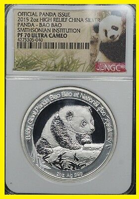 2015 CHINA SMITHSONIAN GOLD&SILVER PANDA 3 COINS  SET NGC PF 70 UC - Fresh Stock Dated February 2026