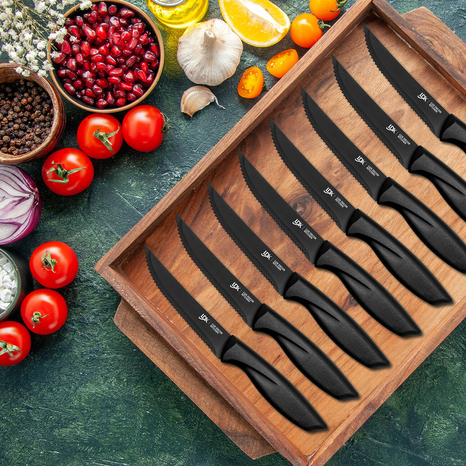 8 Piece Stainless Knife Set Professional Serrated Steak Knives Kitchen Tools USA - Fresh Stock Dated December 2025