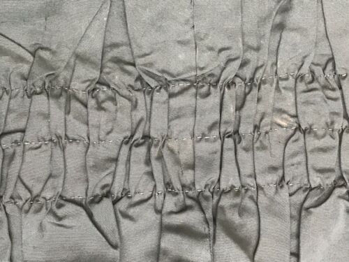 Antique 1880s Black Faille Bustle Skirt Parts Pleated Trim Handmade Ruched Panel - Fresh Stock Dated December 2025