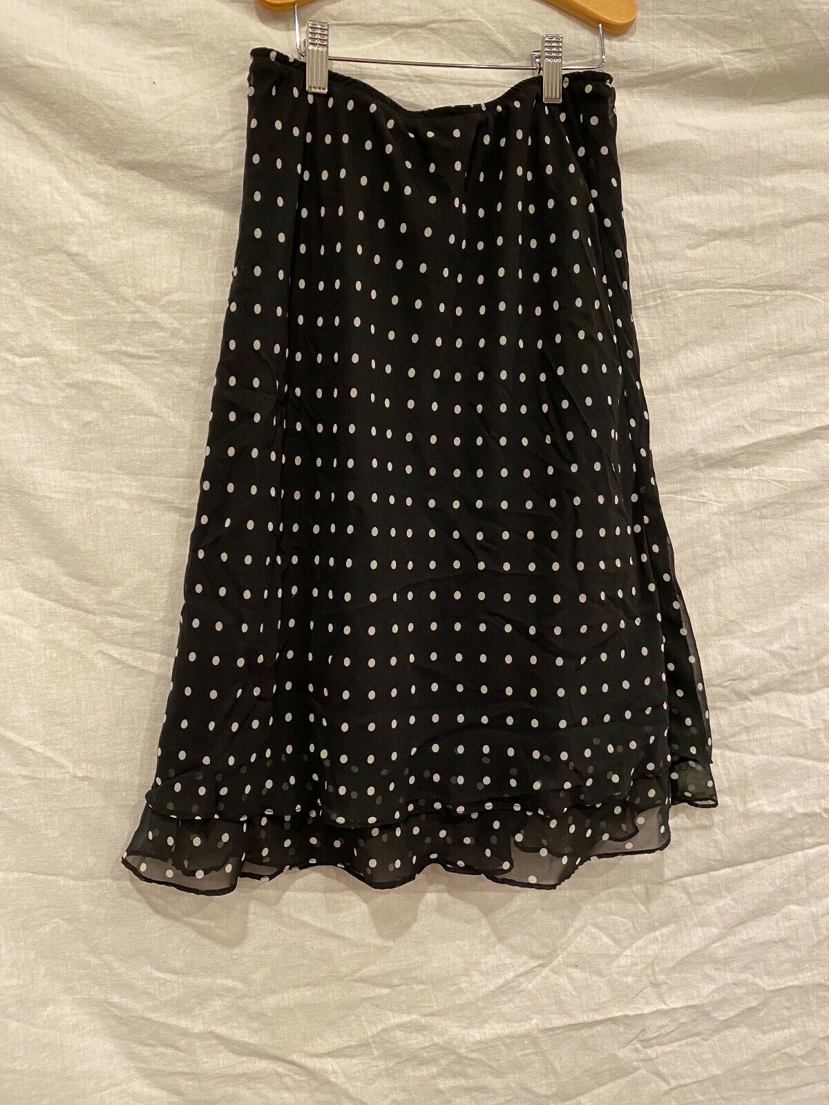 Vintage Black & White Polka 90s Style Midi Skirt Size Small - Fresh Stock Dated February 2026