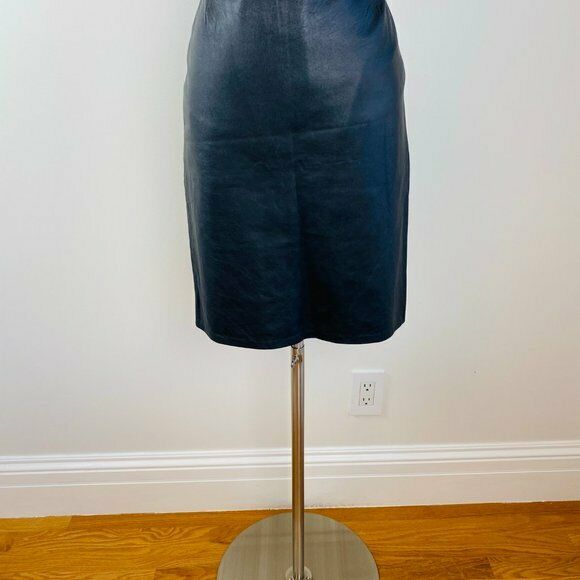 Vintage 1980s Rocker Leather Wiggle Mini Skirt S - Fresh Stock Dated February 2026