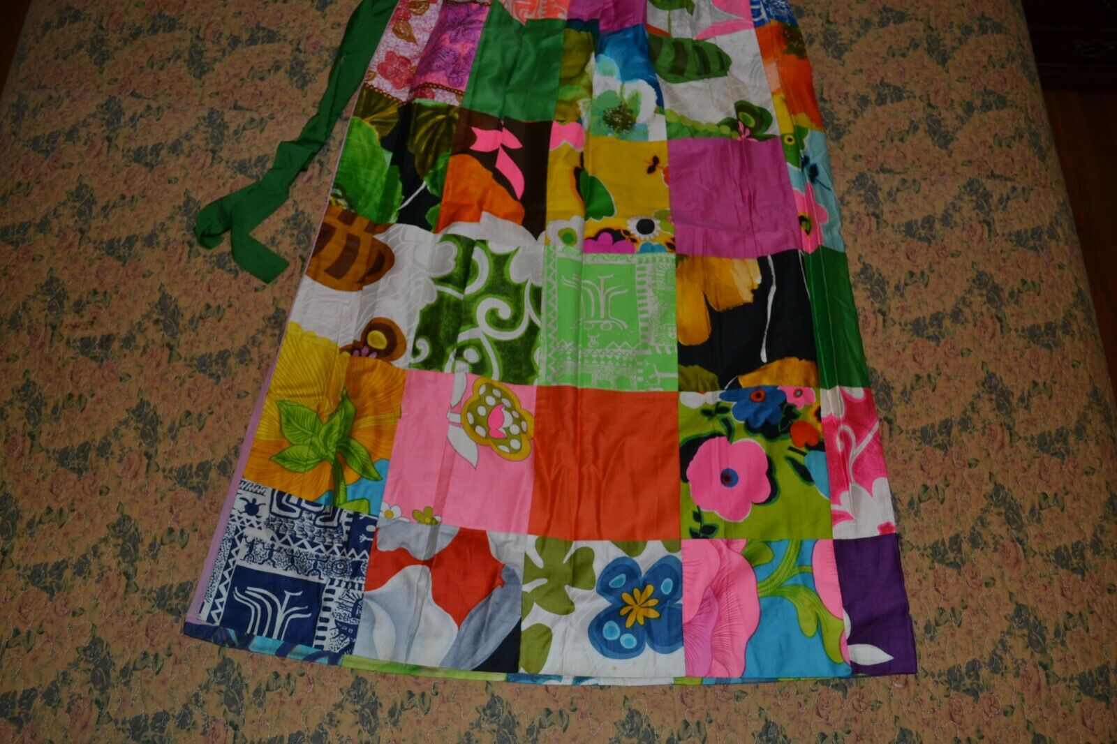 VTG 60's ALICE POLYNESIAN Cotton Maxi Wrap Skirt XS-L, bright patchwork pattern - Fresh Stock Dated February 2026