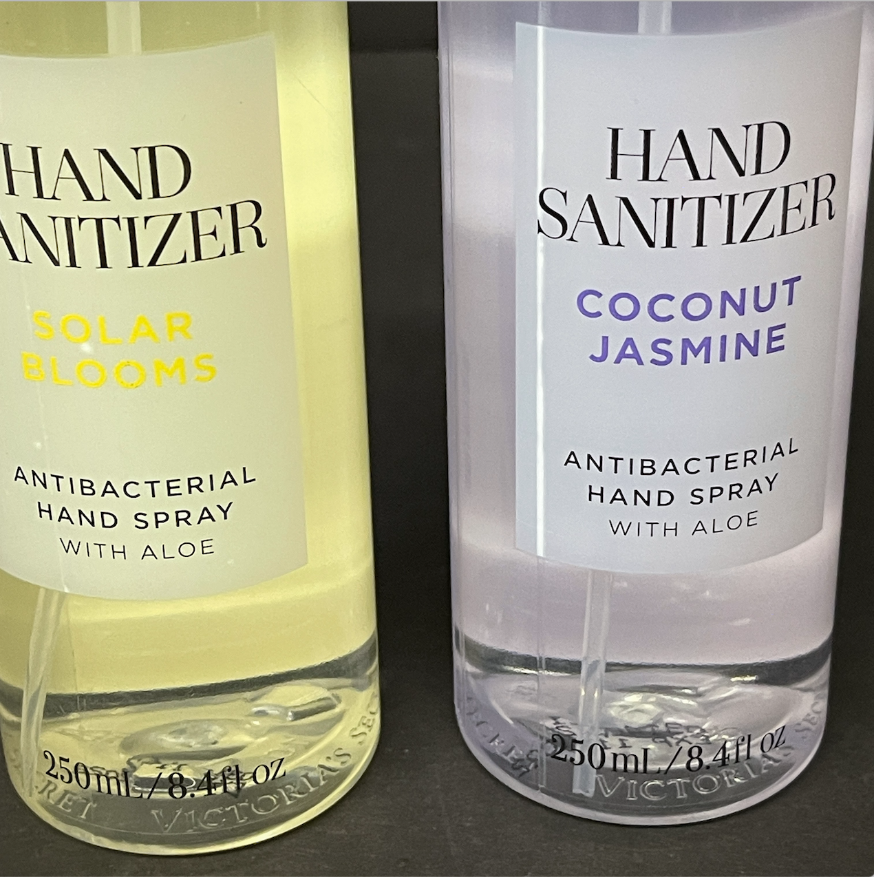 New VICTORIAS SECRET Hand Sanitizer Spray Coconut Jasmine Aloe Solar Blooms Lot - Fresh Stock Dated February 2026