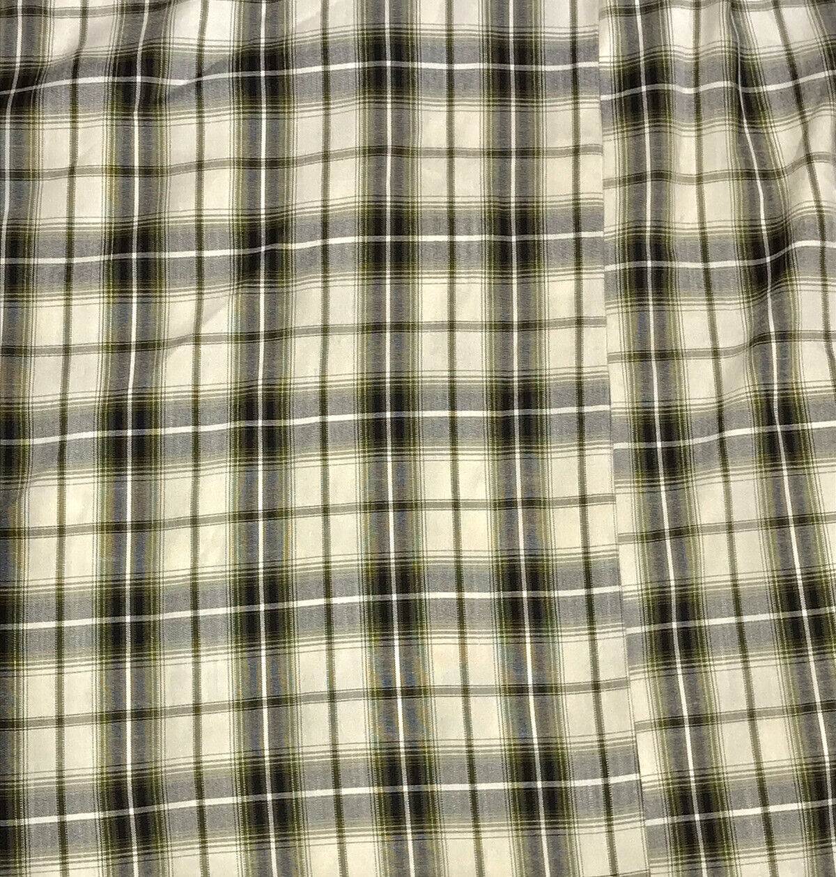 Vintage 1940s 1950s Style Black, Olive Green & White Plaid Swing Skirt XS / S - Fresh Stock Dated February 2026