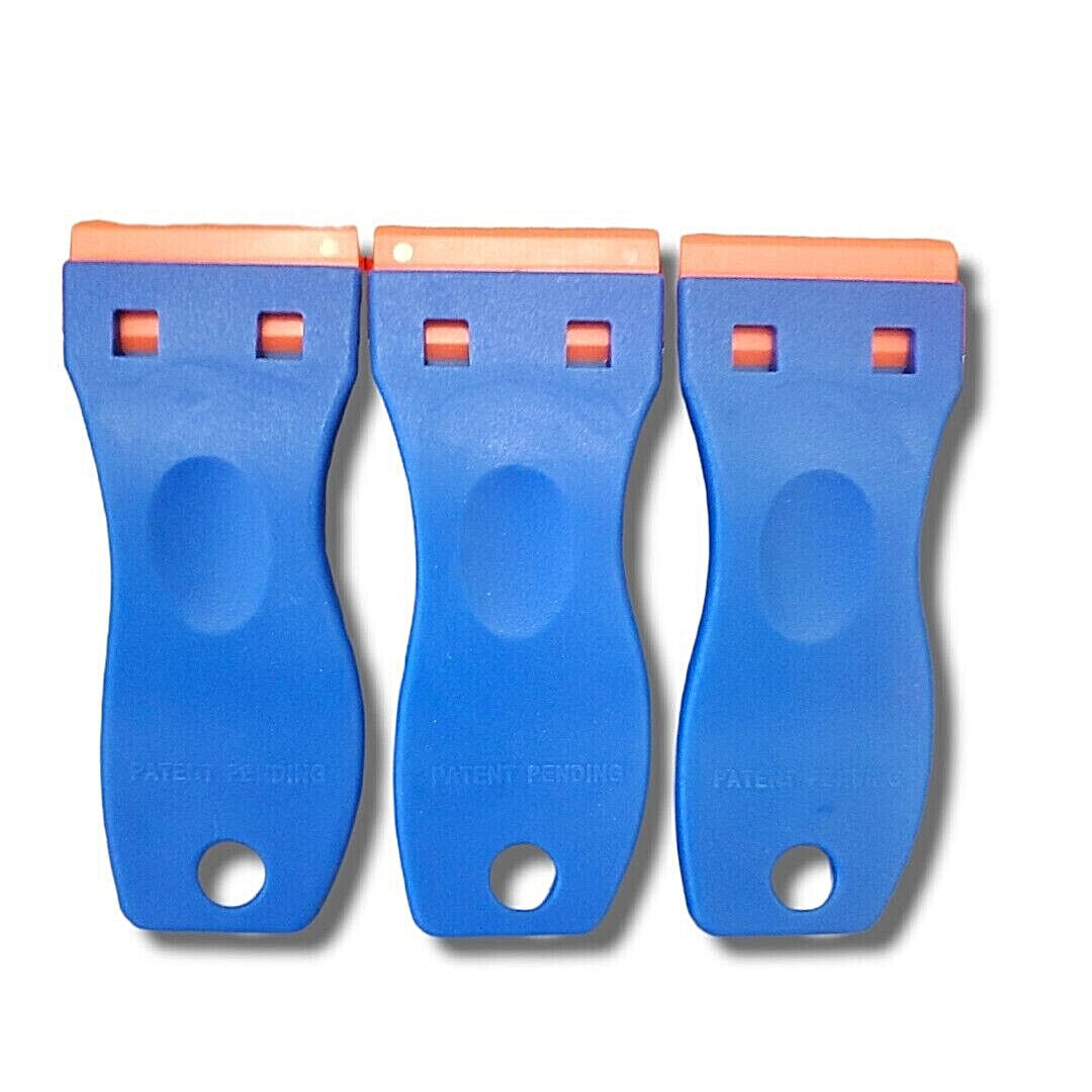 Nicpro 3 PCS Plastic Razor Blade Scraper Tool with 120 PCS Double Edged Razors - Fresh Stock Dated February 2026