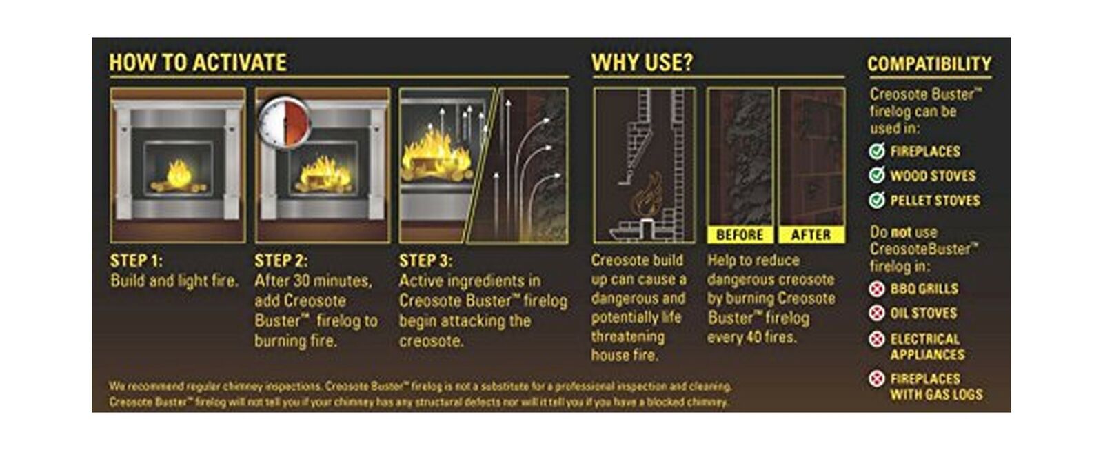 Pine Mountain 4152501500 First Alert Creosote Buster Chimney Cleaning Safety ... - Fresh Stock Dated December 2025