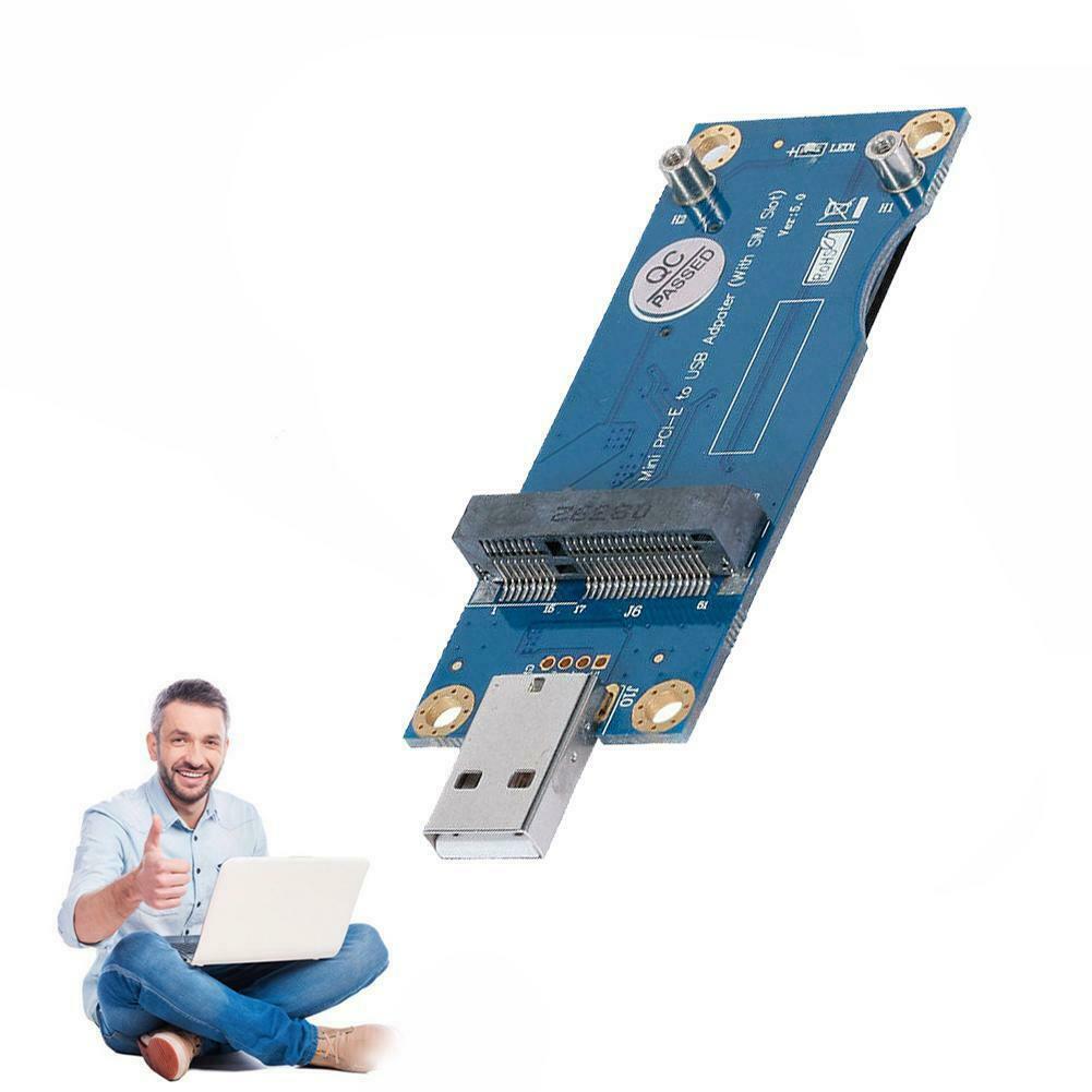 1Pcs Blue Mini PCI-E to USB Converter Adapter Card WWAN Test 3G/4G Module - Fresh Stock Dated December 2025