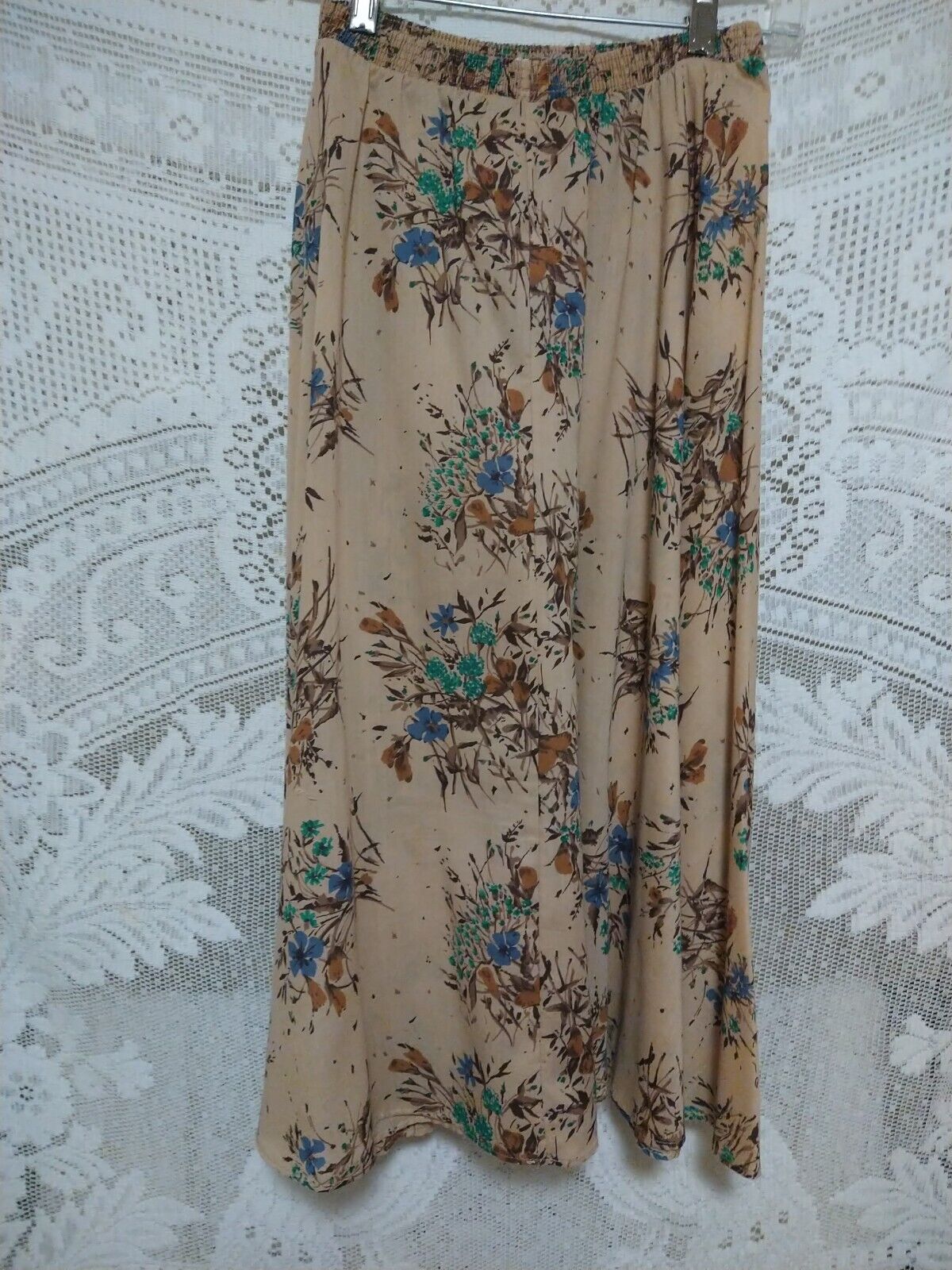 1970s Brown Skirt With Floral Print - Fresh Stock Dated March 2026