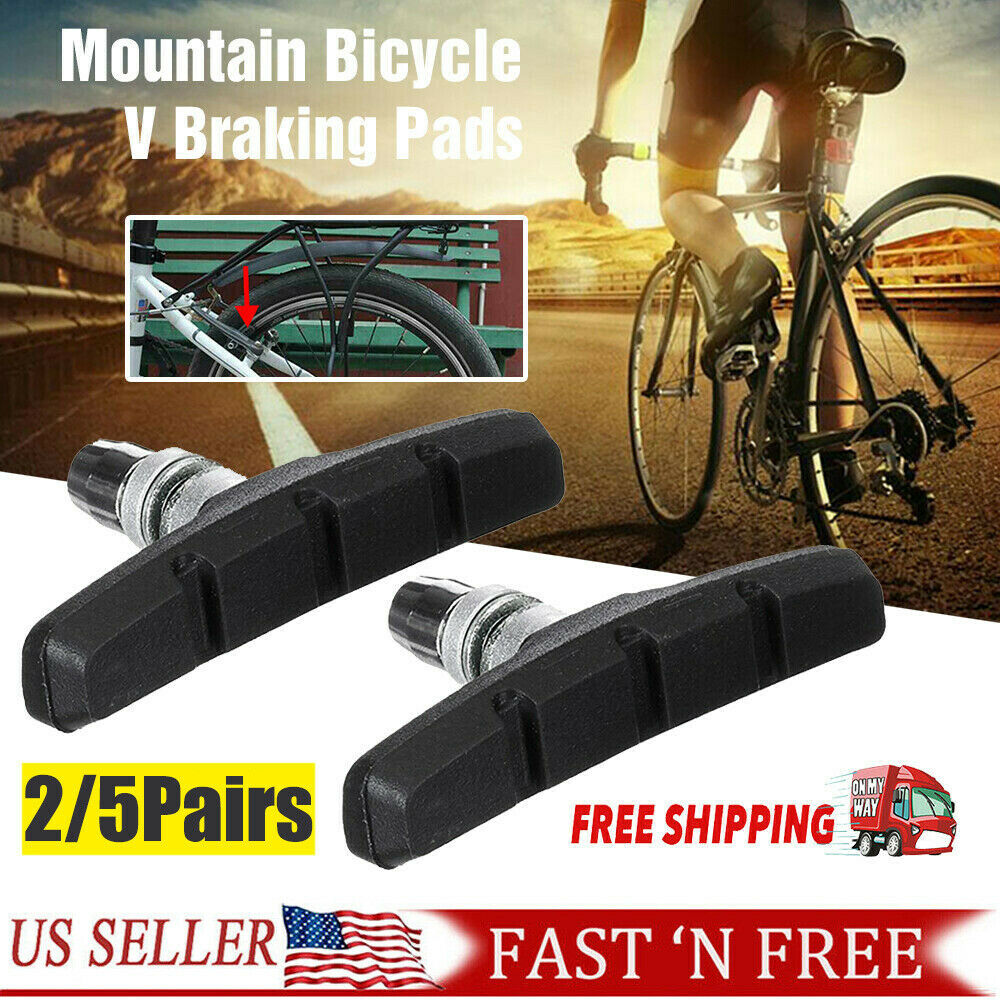 2,3,5 Pair Mountain Bike BMX Cycling V Brake Blocks Bicycle Break Pad Shoes Hold - Fresh Stock Dated February 2026