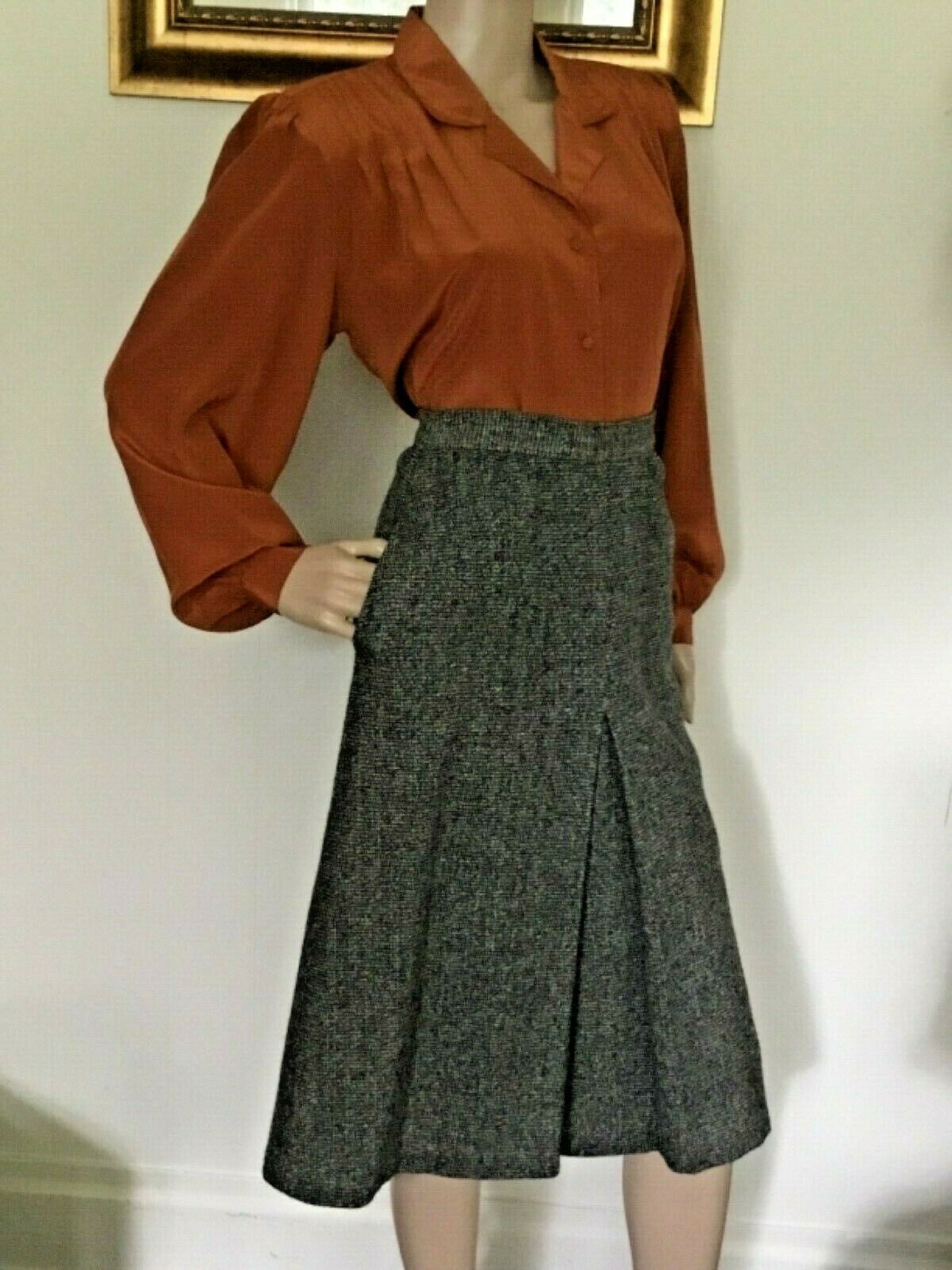 50's Vintage Black Gray Speckled Mod Skirt - Fresh Stock Dated February 2026