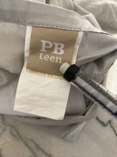 2  Pottery Barn Teen Ruched Euro Sham Gray Grey Quilted 26x26 - Fresh Stock Dated December 2025