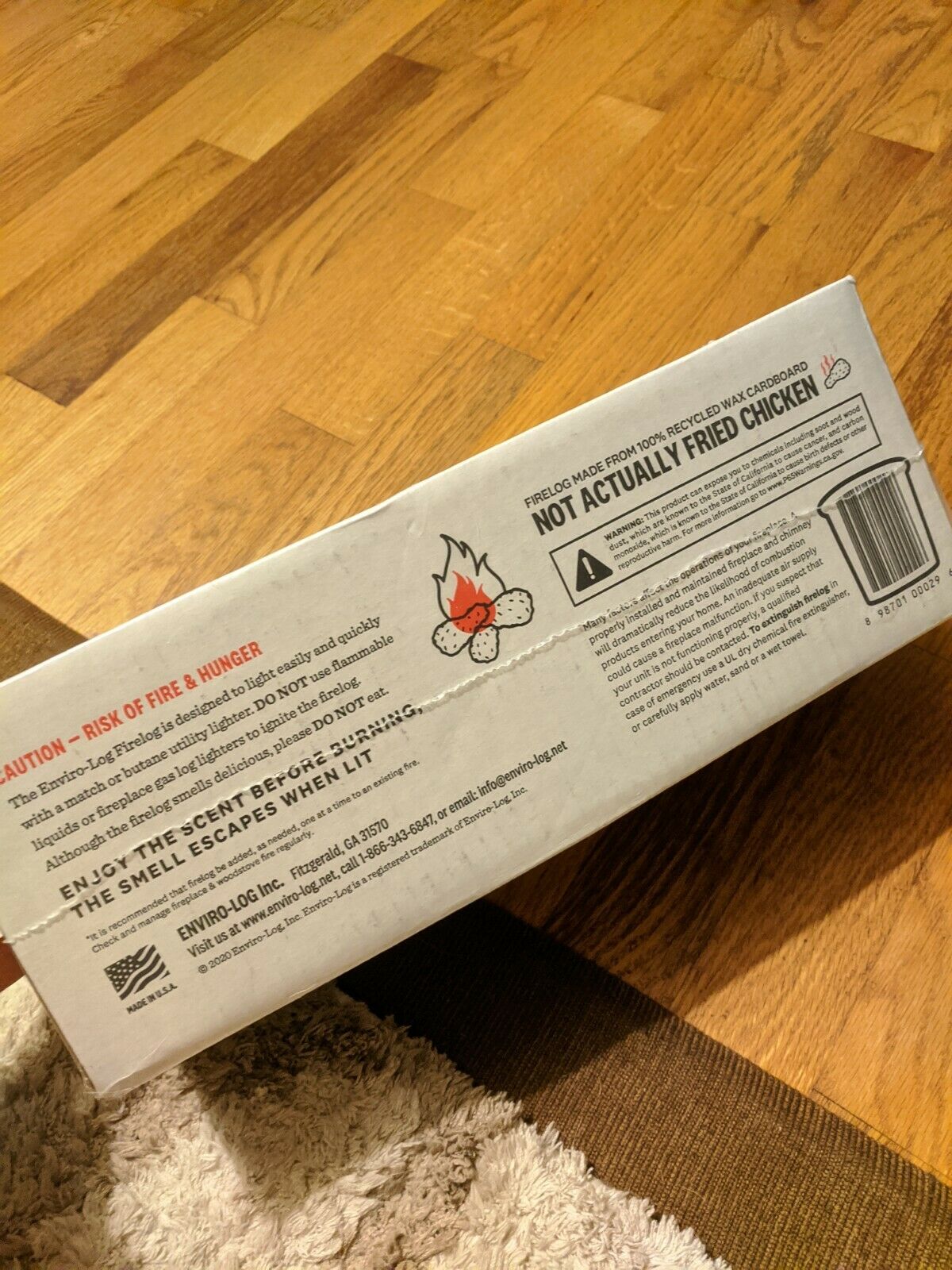 NIB KFC LIMITED EDITION 11 HERBS & SPICES FIRELOG BY ENVIRO-LOG FIREPLACE LOG - Fresh Stock Dated December 2025