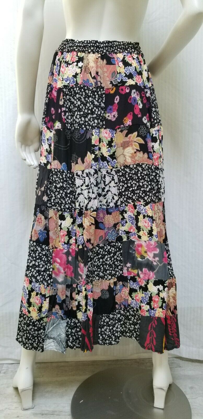 Vintage Jack Pot Rayon Floral Patchwork Boho Maxi Skirt - One Size - EUC - Fresh Stock Dated March 2026