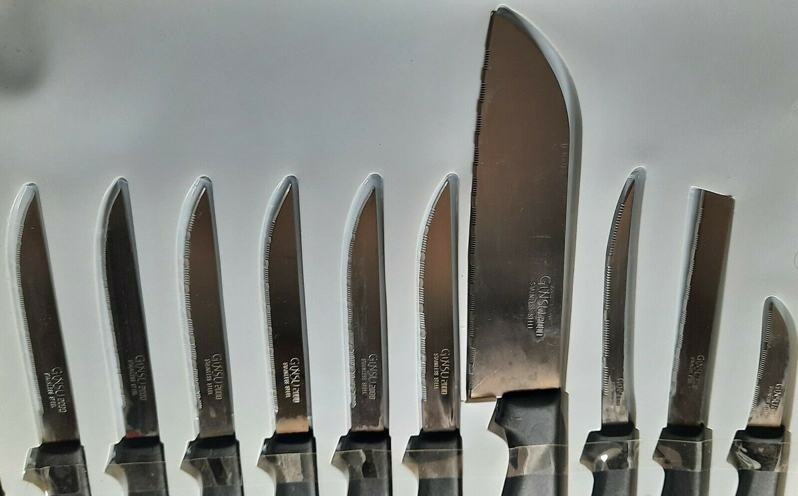 Original Ginsu 2000 Knives Stainless Steel 10 Pc Set As Seen on TV w Box-VINTAGE - Fresh Stock Dated January 2026
