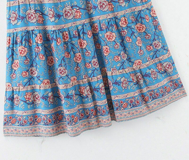 Women Vintage Bohemian Skirt Floral Print Summer Beach High Elastic Waist Maxi - Fresh Stock Dated February 2026