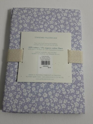 Pottery Barn Kids Ditsy Floral Pillowcase Purple Standard NWT - Fresh Stock Dated December 2025