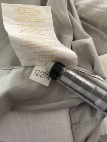 2  Pottery Barn Teen Ruched Euro Sham Gray Grey Quilted 26x26 - Fresh Stock Dated December 2025