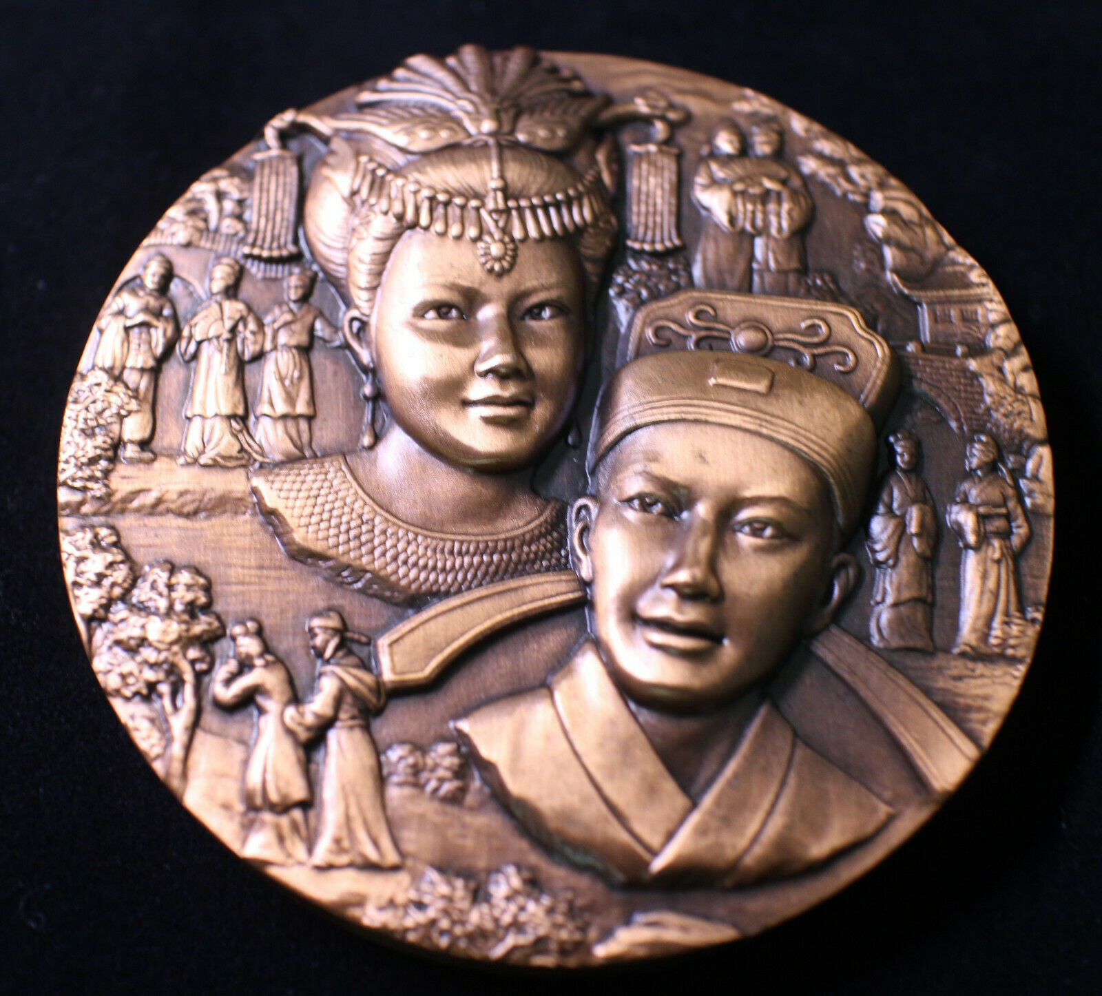 A Pair of China 90mm Medals - Peking Opera Series - The Peach Blossom Fan - Fresh Stock Dated February 2026