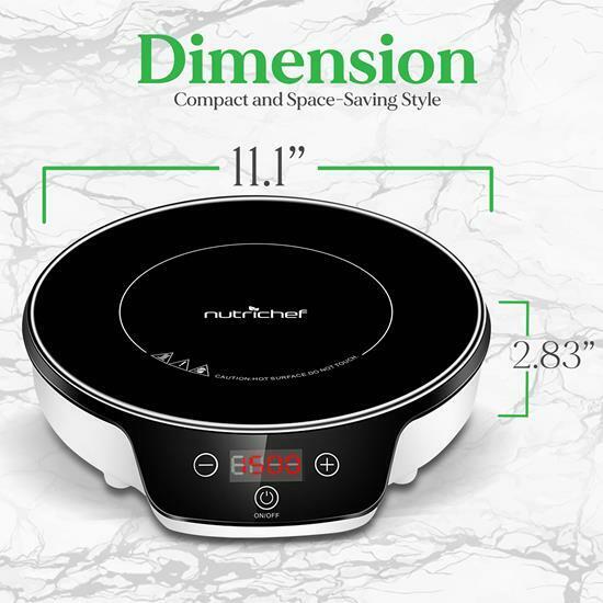NutriChef Portable Single Burner Induction Cooktop Cooktop-1500W Electric Ind... - Fresh Stock Dated February 2026