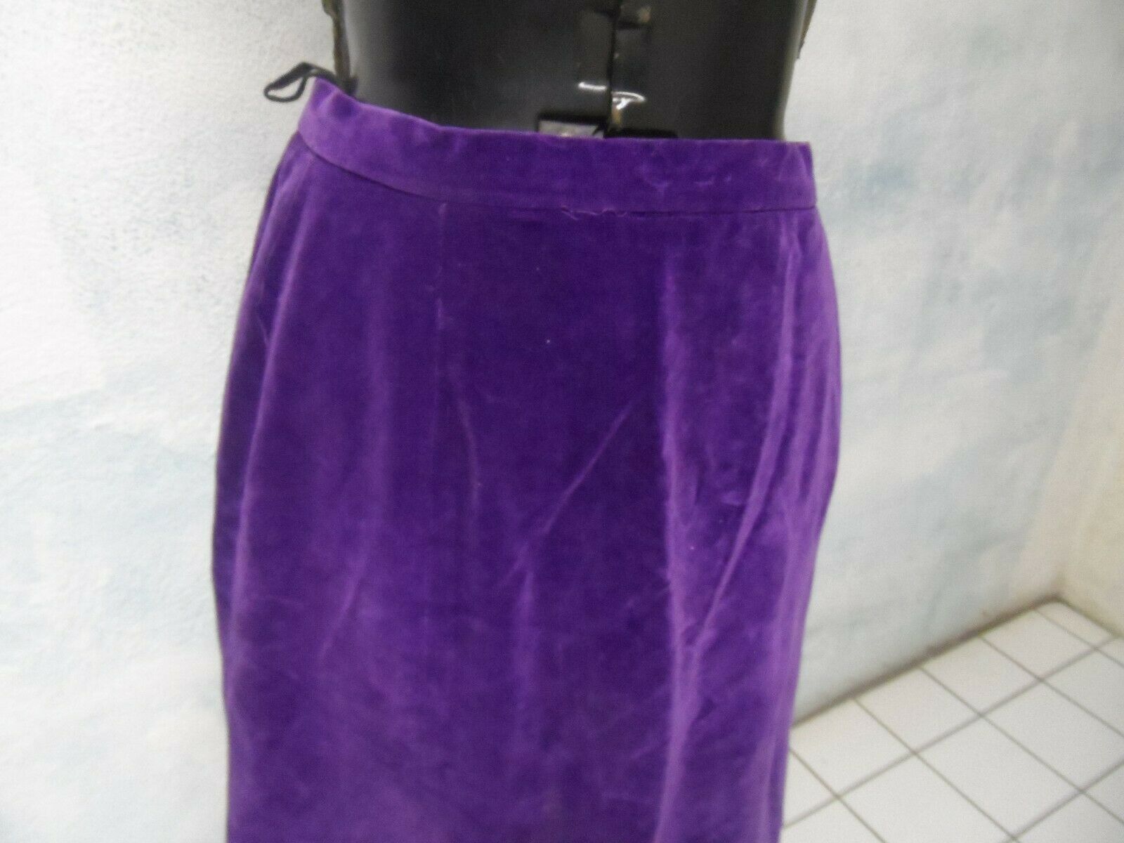Vtg Laura Ashley Tea Skirt Purple Edwardian  Velvet Long Pencil Size 6 - Fresh Stock Dated February 2026