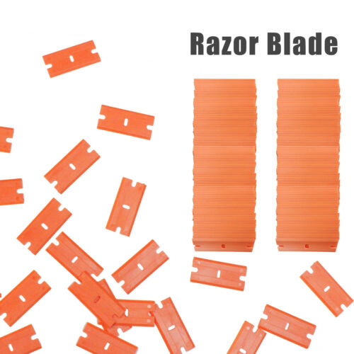 100 Pcs Plastic Razor Blades and Razor Scraper Double Edged Sticker Removal Tool - Fresh Stock Dated December 2025